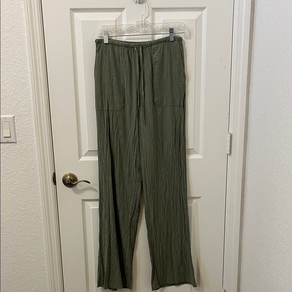 Sage Green Wide-Leg Pants Size S